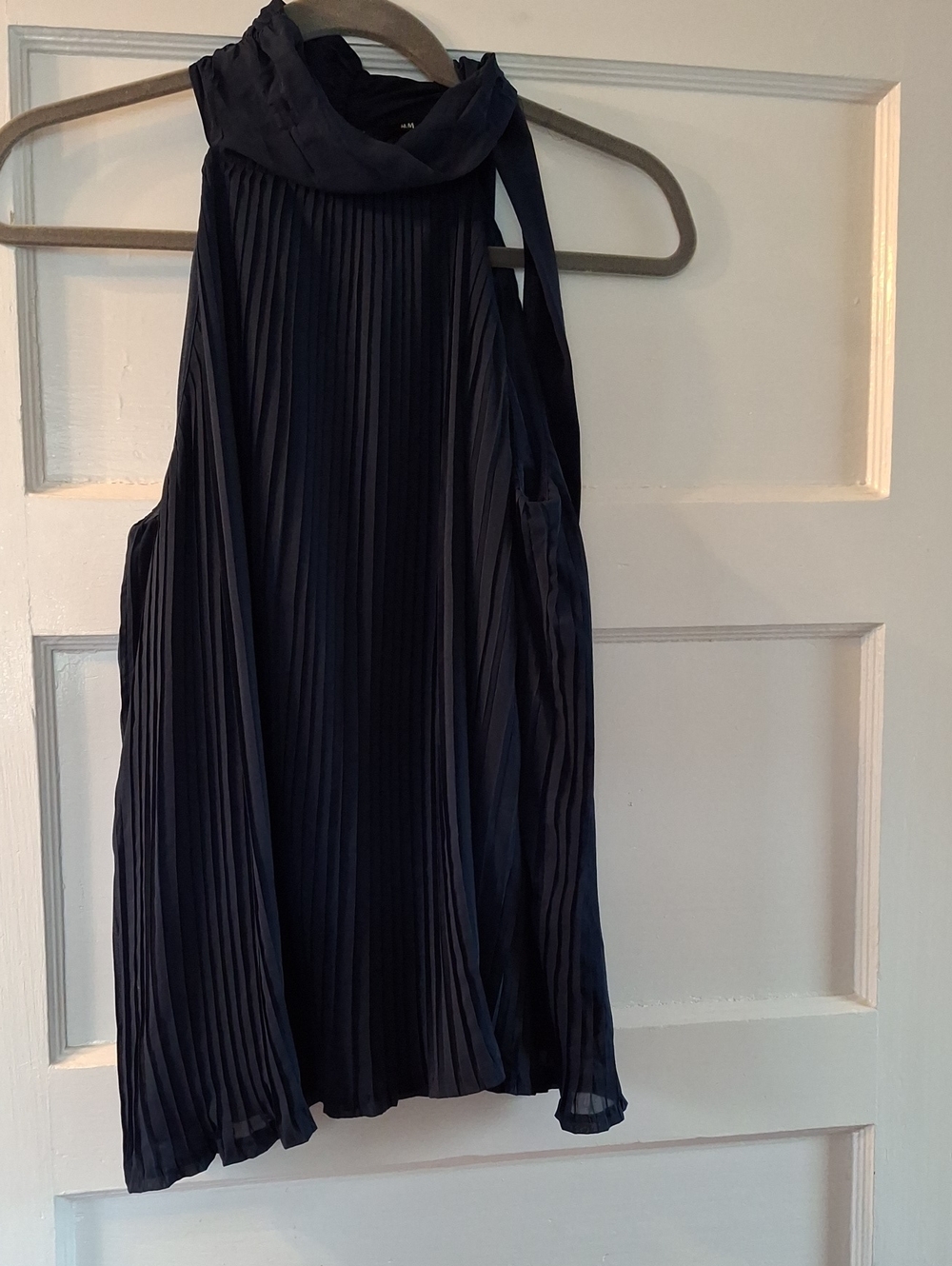 HM Pleated Navy Halter Skirt